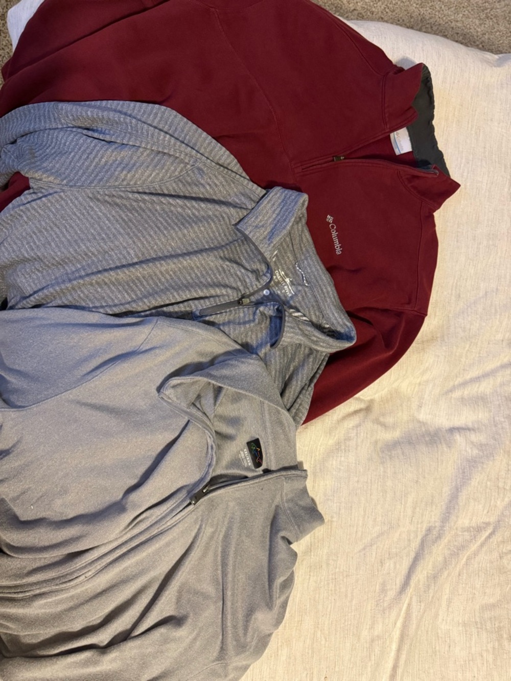 Greg Norman Collection Gray Quarter-Zip Sweatshirt with Rainbow Shark Logo